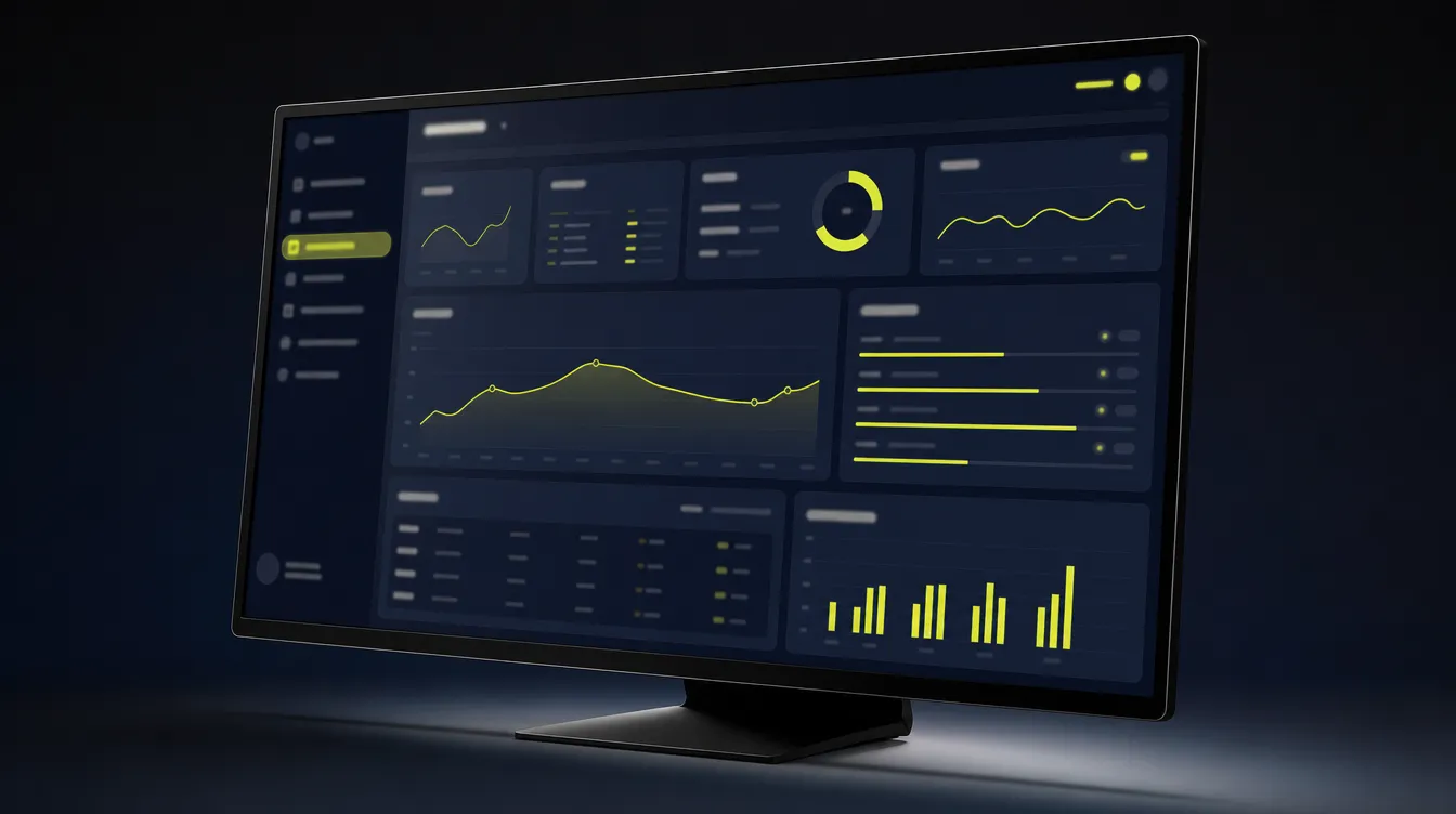 Panou de control ByteFlow cu grafice și indicatori